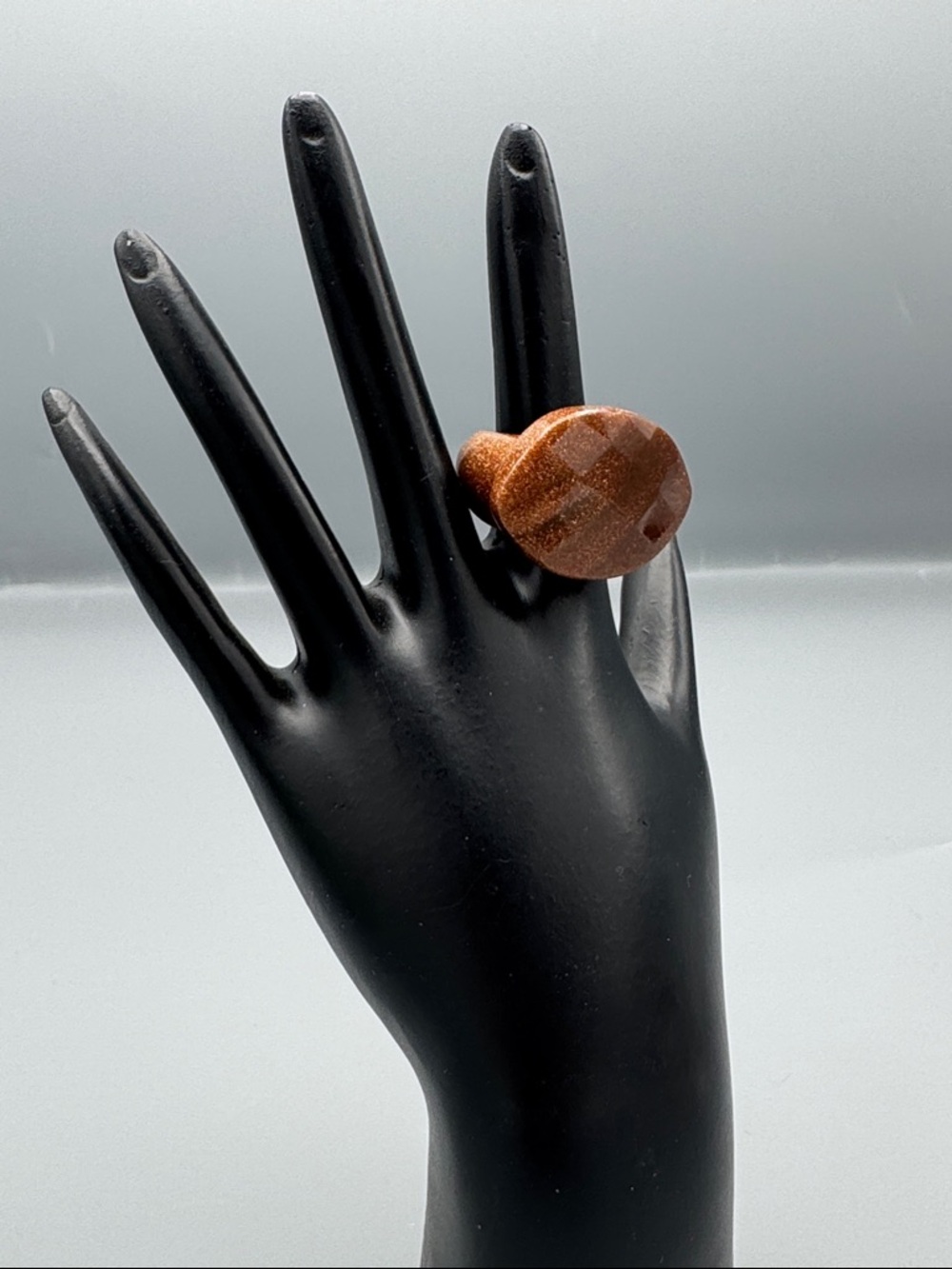 Goldstone Oval Statement Ring Size 6.5